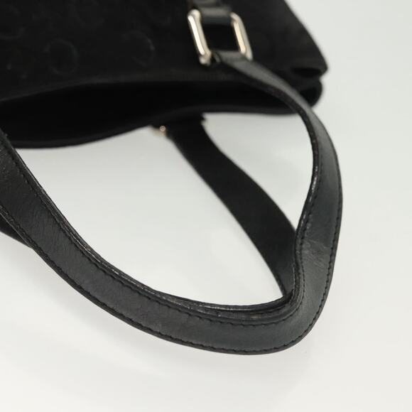 CELINE C Macadam Canvas Hand Bag Suede Black Silver - Picture 7 of 13